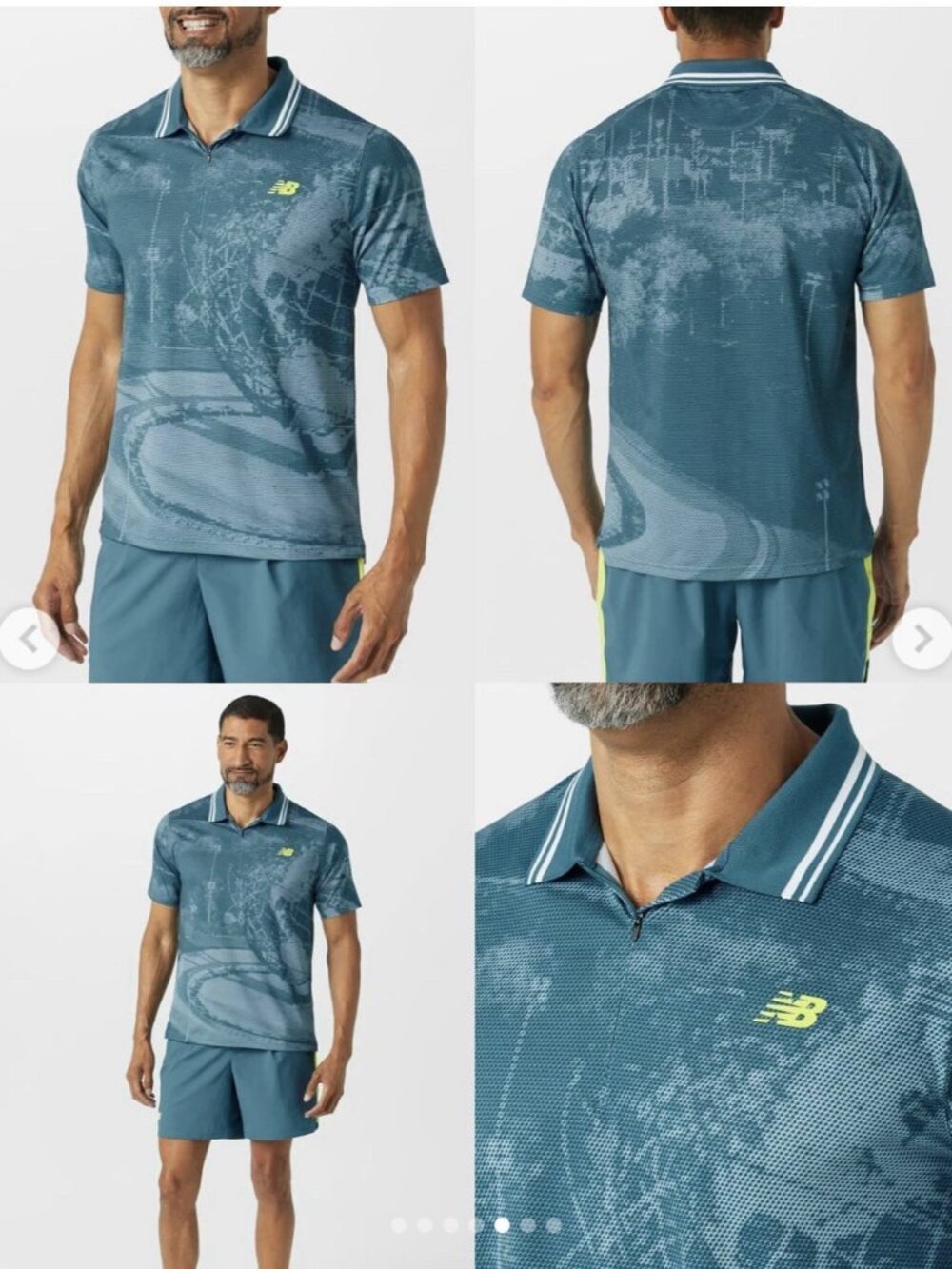 New Balance US Open Pro Issued Printed Tournament Men's Tennis Polo Size XL